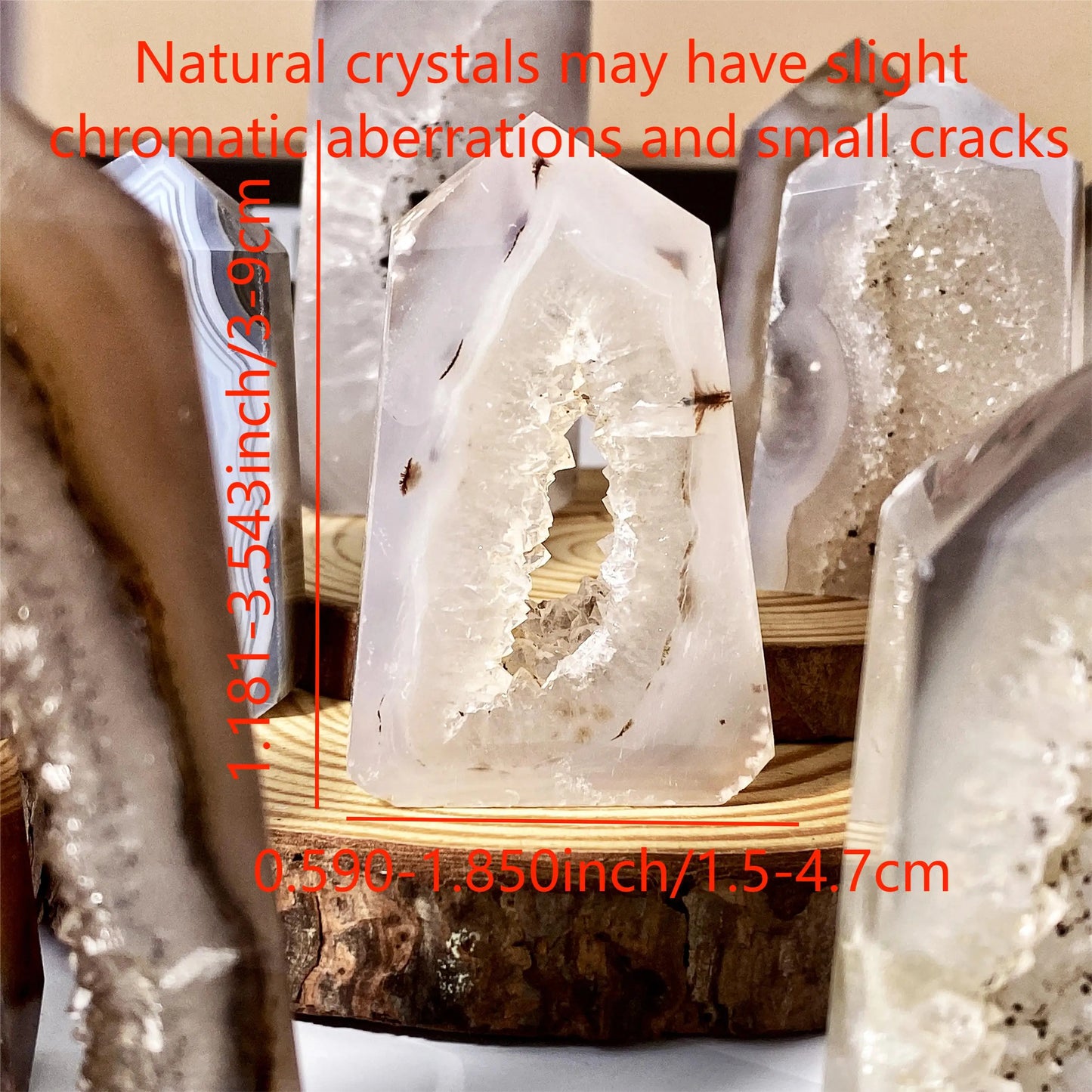 Natural Geode Agate Crystal Point – Healing Gemstone for Home & Office Décor