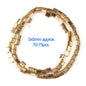 Gold beads arranged in a circular pattern with text indicating size and quantity on a white background.