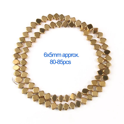 Gold beads arranged in a circular pattern on a white background with text indicating size and quantity.