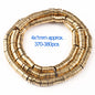 Gold beads on a white background with text indicating size and quantity.