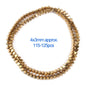 Gold pyramid beads on a white background with text indicating size and quantity.
