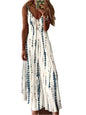 Women’s Tie-Dye V-Neck Maxi Dress – Casual Summer Beach Vacation Dress
