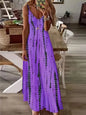 Women’s Tie-Dye V-Neck Maxi Dress – Casual Summer Beach Vacation Dress