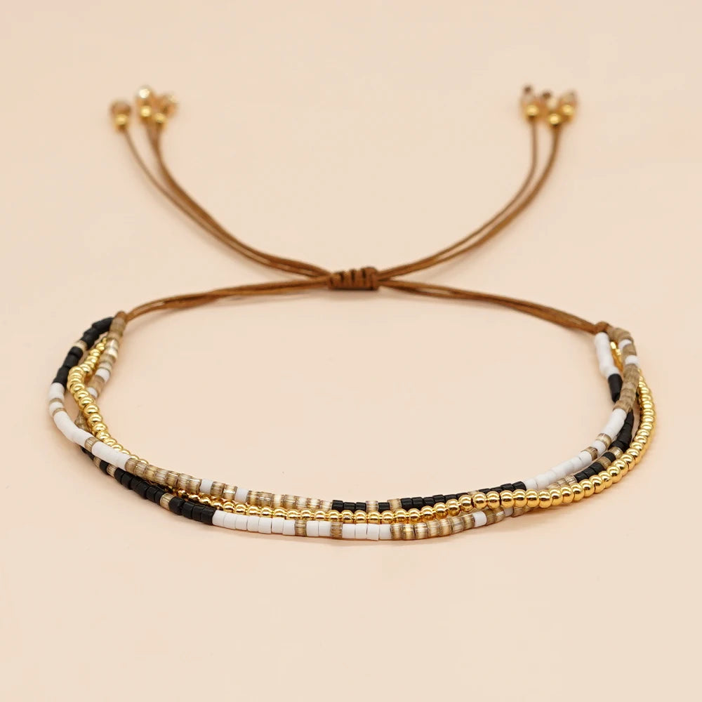 Handmade Miyuki Beaded Bracelet – Adjustable Native Style Jewelry for Women