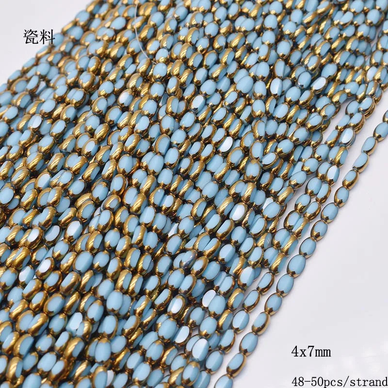 4x7mm Gold Plated Glass Spacer Beads – Briolette Crystal Beads for Jewelry DIY