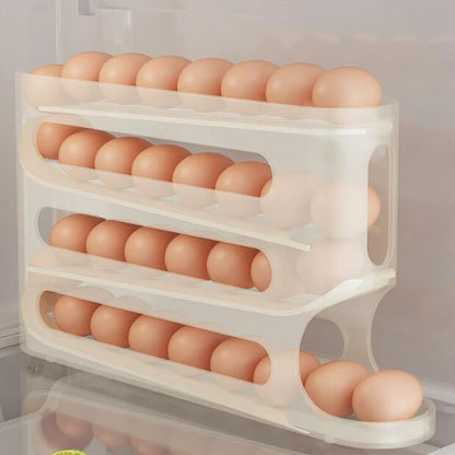Egg holder with eggs inside a refrigerator