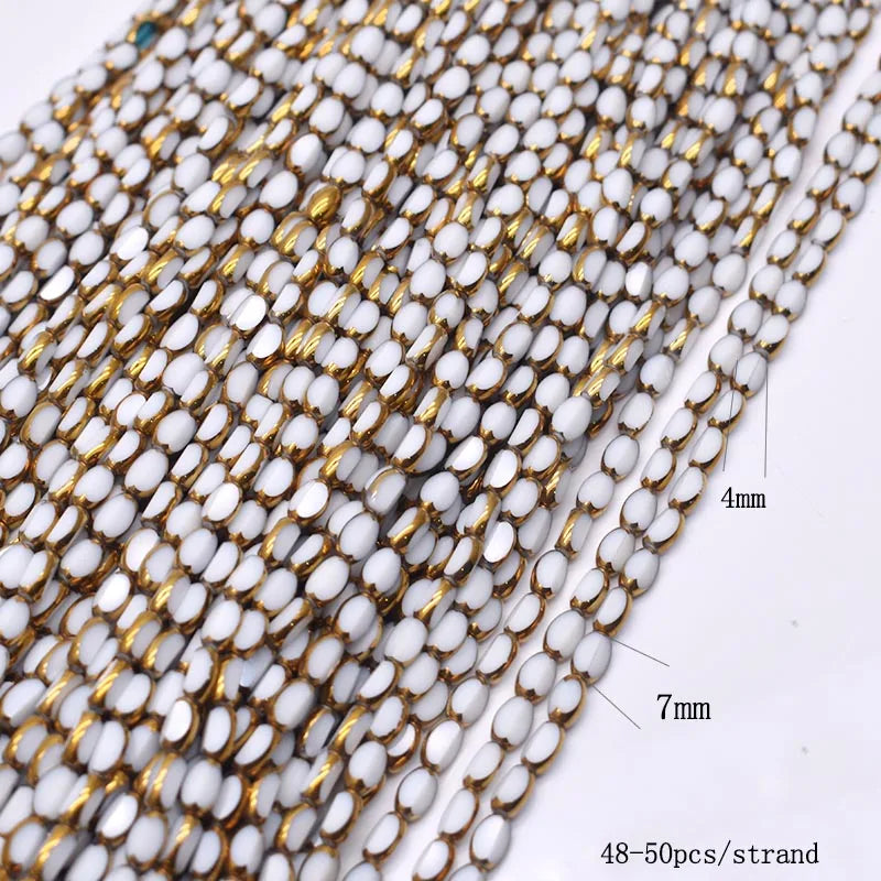 4x7mm Gold Plated Glass Spacer Beads – Briolette Crystal Beads for Jewelry DIY