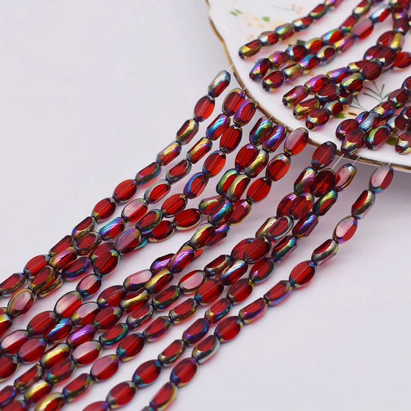 4x7mm Gold Plated Glass Spacer Beads – Briolette Crystal Beads for Jewelry DIY