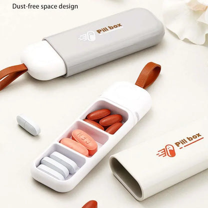 Portable 3-Compartment Pill Box – Travel Medicine Organizer Case