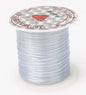 Spool of white thread with a brand label on a white background