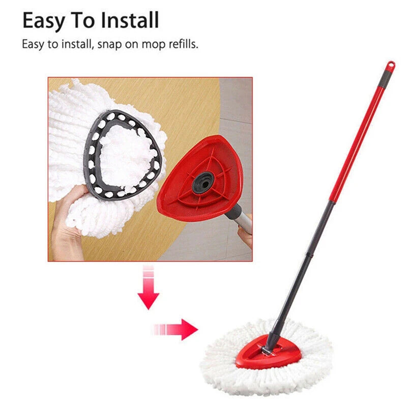 Microfiber Spin Mop Head Replacement – 360° Easy Wring Cleaning Refill