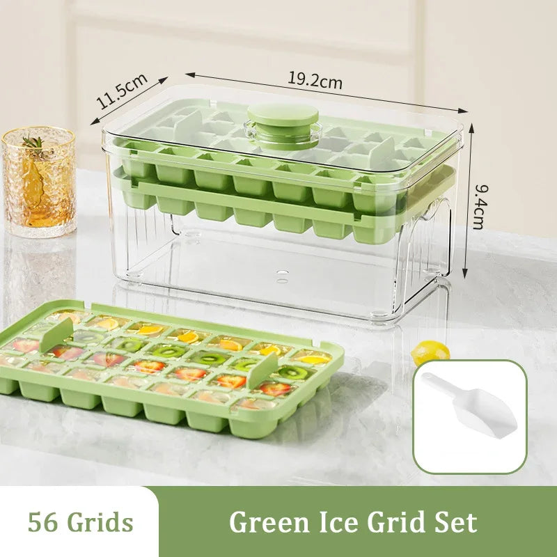 Multifunctional 28/56 Grids Ice Cube Maker – One-Touch Release Ice Tray