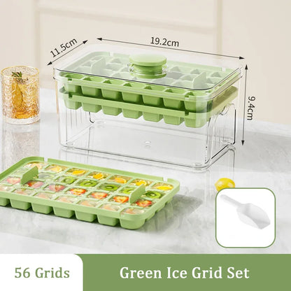Multifunctional 28/56 Grids Ice Cube Maker – One-Touch Release Ice Tray