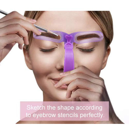 8-in-1 Reusable Eyebrow Stencil Set – Brow Stamp Template & Makeup Tools