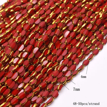 4x7mm Gold Plated Glass Spacer Beads – Briolette Crystal Beads for Jewelry DIY