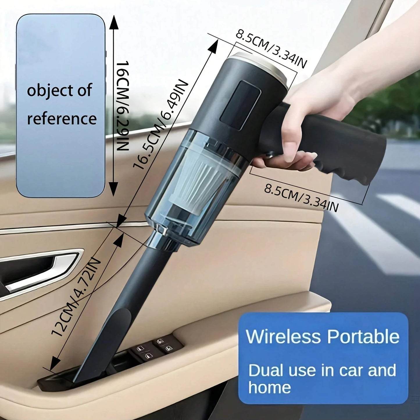 3-in-1 USB Rechargeable Vacuum Cleaner – Suction & Blowing for Car and Home