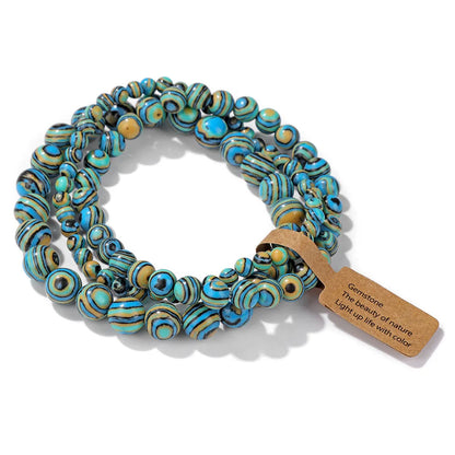 3pcs Natural Stone Beads Bracelet Set for Women & Men - Agates & Quartz