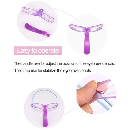 8-in-1 Reusable Eyebrow Stencil Set – Brow Stamp Template & Makeup Tools