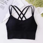 Women's Cross Strap Push-Up Sports Bra – Breathable Yoga Tank Top