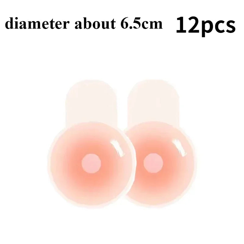 Two pink gel pads with text indicating diameter and quantity on a white background