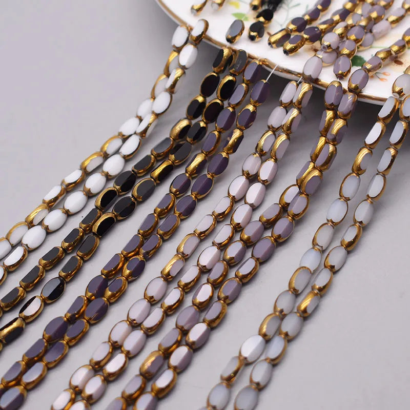 4x7mm Gold Plated Glass Spacer Beads – Briolette Crystal Beads for Jewelry DIY