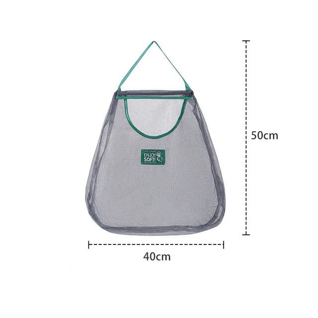 Mesh bag with dimensions on a white background