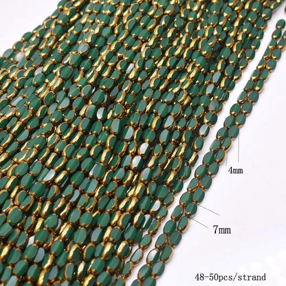 4x7mm Gold Plated Glass Spacer Beads – Briolette Crystal Beads for Jewelry DIY