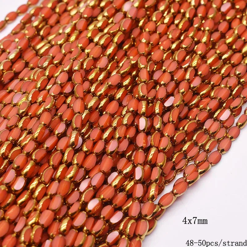 4x7mm Gold Plated Glass Spacer Beads – Briolette Crystal Beads for Jewelry DIY