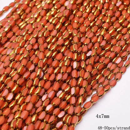 4x7mm Gold Plated Glass Spacer Beads – Briolette Crystal Beads for Jewelry DIY