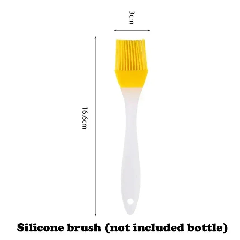 Silicone brush with measurements on a white background