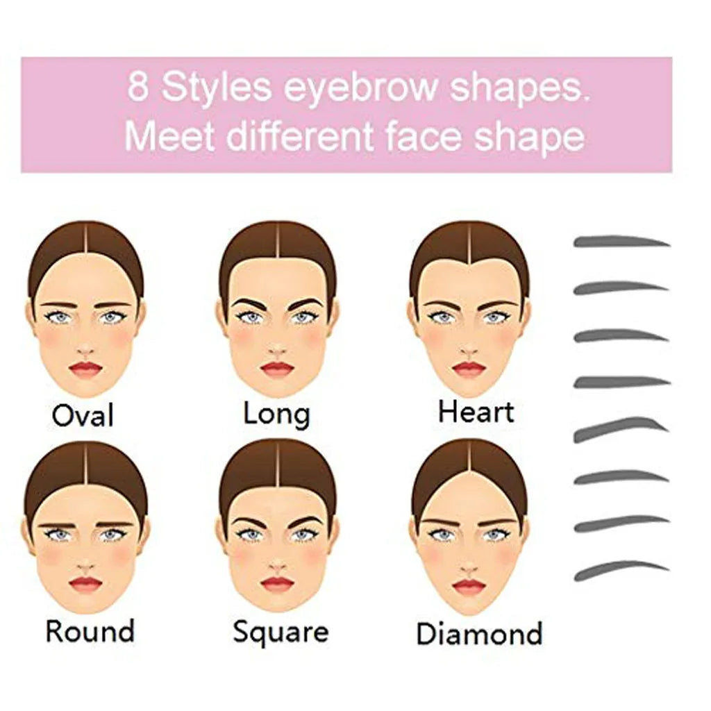 8-in-1 Reusable Eyebrow Stencil Set – Brow Stamp Template & Makeup Tools