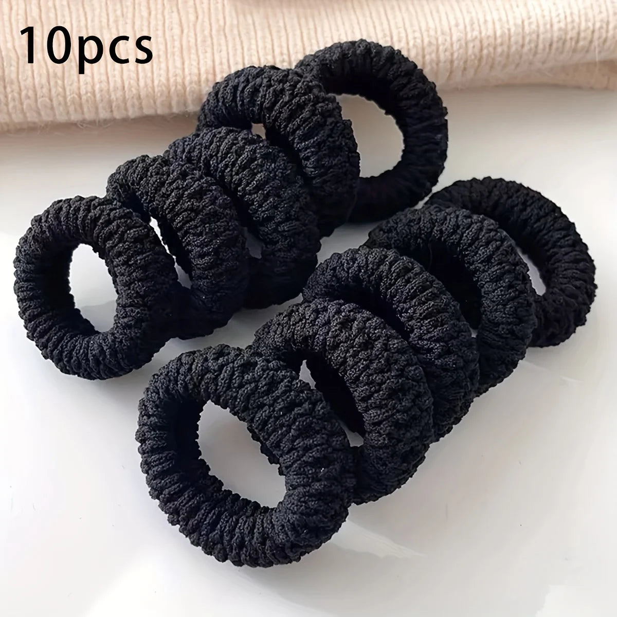 10PCS Wide Thick Hair Ties – Durable Elastic Bands for Ponytails & Buns