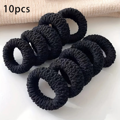 10PCS Wide Thick Hair Ties – Durable Elastic Bands for Ponytails & Buns