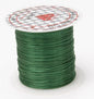 Spool of green wire with a brand label on a white background