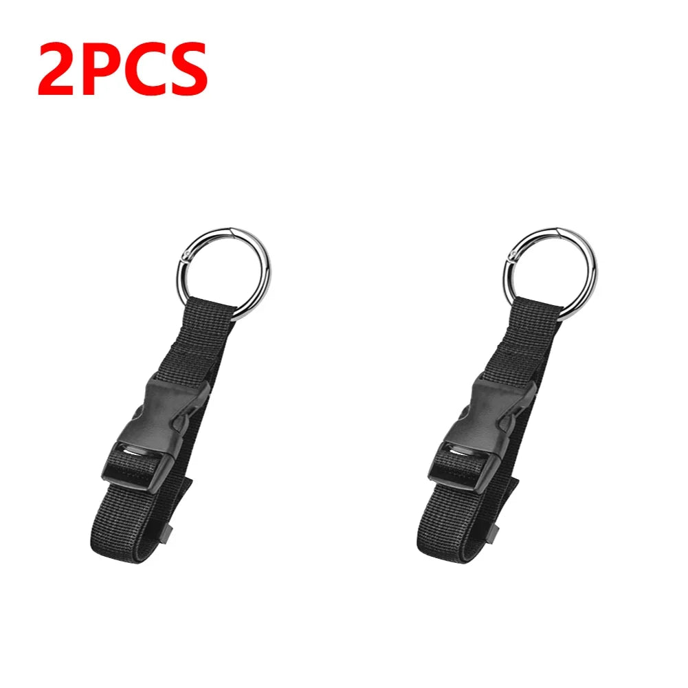 Two black straps with metal rings on a white background, labeled '2PCS'.