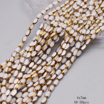 4x7mm Gold Plated Glass Spacer Beads – Briolette Crystal Beads for Jewelry DIY