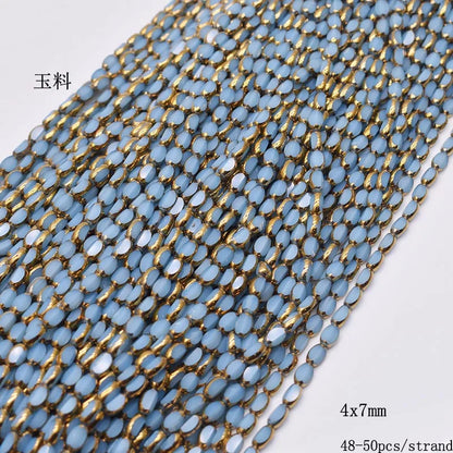 4x7mm Gold Plated Glass Spacer Beads – Briolette Crystal Beads for Jewelry DIY