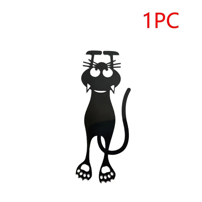 Black cartoon cat decal with '1PC' in red text on a white background