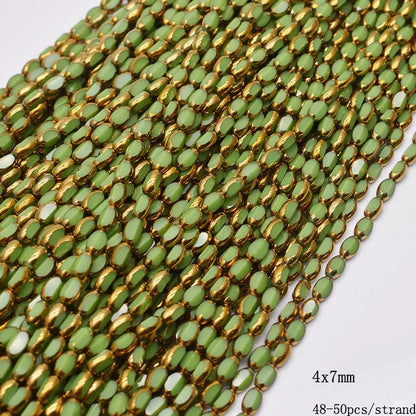 4x7mm Gold Plated Glass Spacer Beads – Briolette Crystal Beads for Jewelry DIY