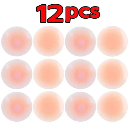 12 peach-colored round objects with a white border on a white background, labeled '12 pcs' in red text.
