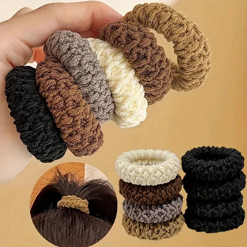 10PCS Wide Thick Hair Ties – Durable Elastic Bands for Ponytails & Buns