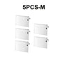 Five white rectangular filters with black clips on a white background, labeled '5PCS-M'.