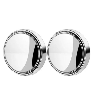Pair of silver circular objects on a white background