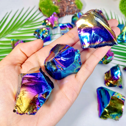 Aura Obsidian Natural Raw Crystal Stone – Healing Energy for Home & Gifts