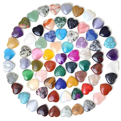 Heart-Shaped Natural Crystal Healing Stones – Amethyst & Agate Gravel