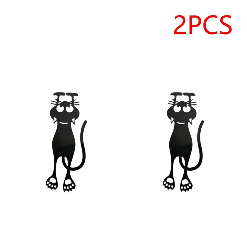 Two black cat-shaped decals on a white background with '2PCS' in red text above.