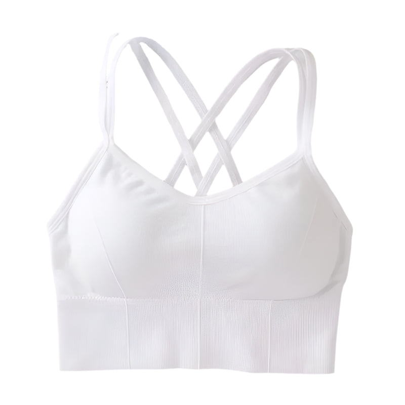 Women's Cross Strap Push-Up Sports Bra – Breathable Yoga Tank Top