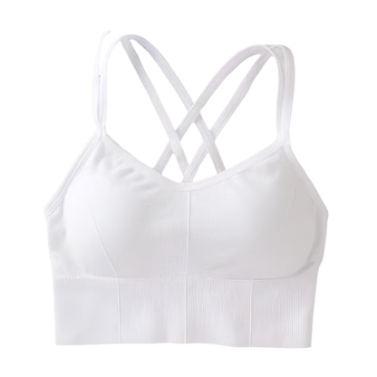 Women's Cross Strap Push-Up Sports Bra – Breathable Yoga Tank Top