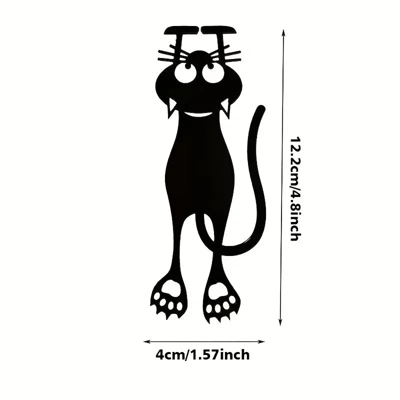 Black cat illustration with measurements on a white background