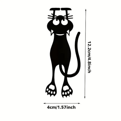 Black cat illustration with measurements on a white background